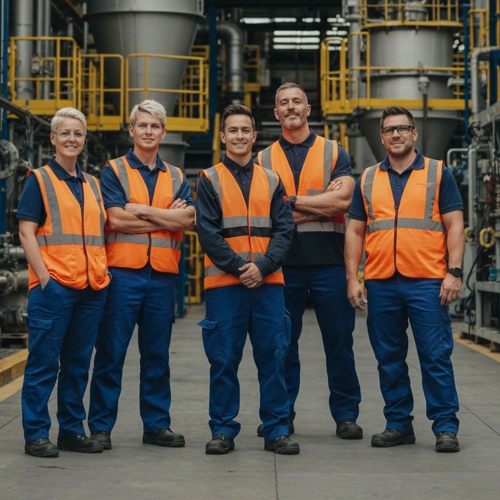 Safety team in an industrial facility